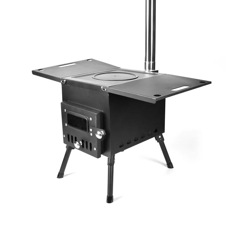Integrated cooking type small black outdoor stove
