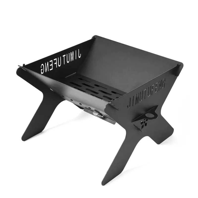 Black folding card stove