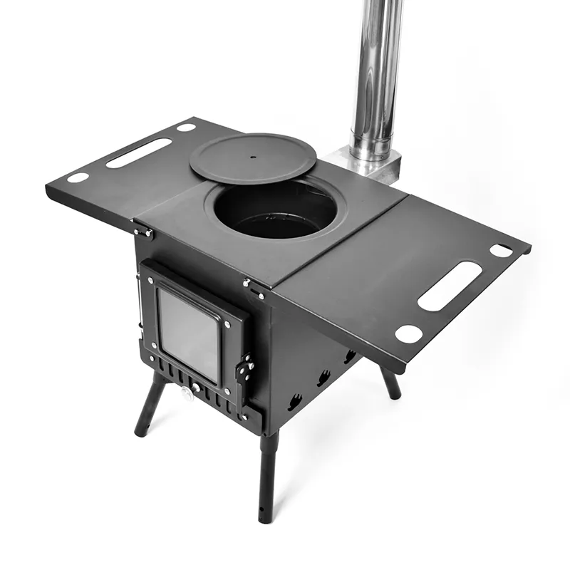 Large high-power black outdoor stove