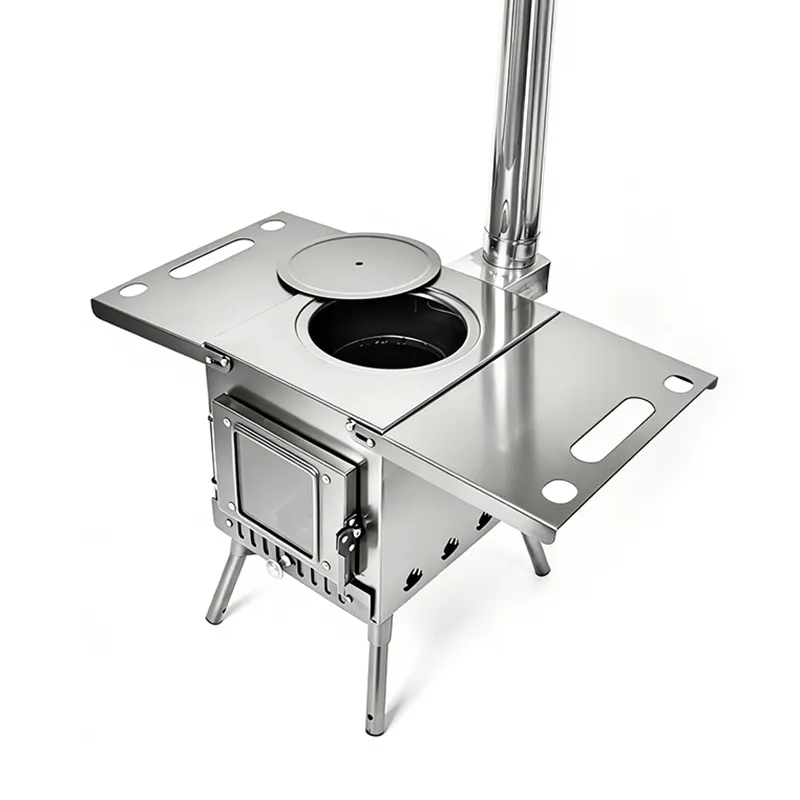 Stainless steel small outdoor stove with high heat output